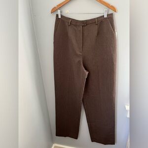 Liz Claiborne Women's Brown Straight Leg Pants,‎ high rise tall length